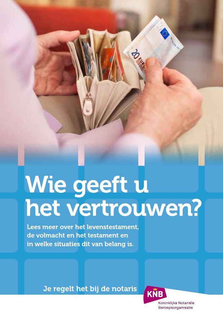 brochure wie geeft u het vertrouwen cover Groenewegen Notarissen Heerenveen